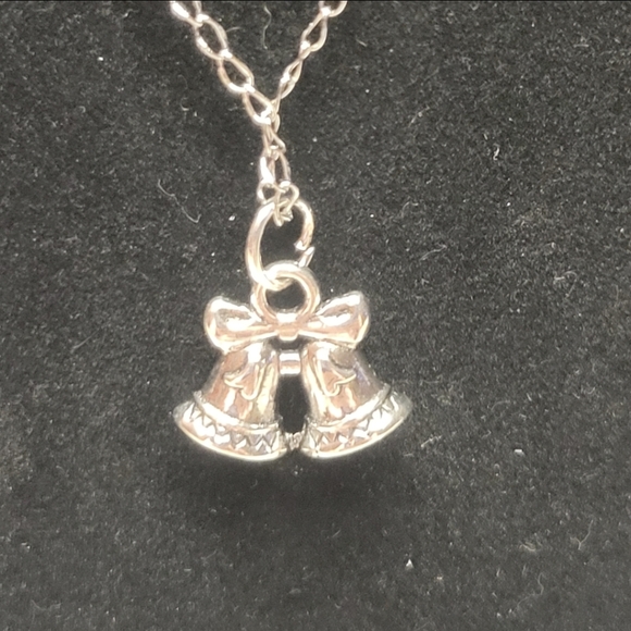 Silver Chain and Silver Christmas Bell Charm Necklace - Picture 10 of 10